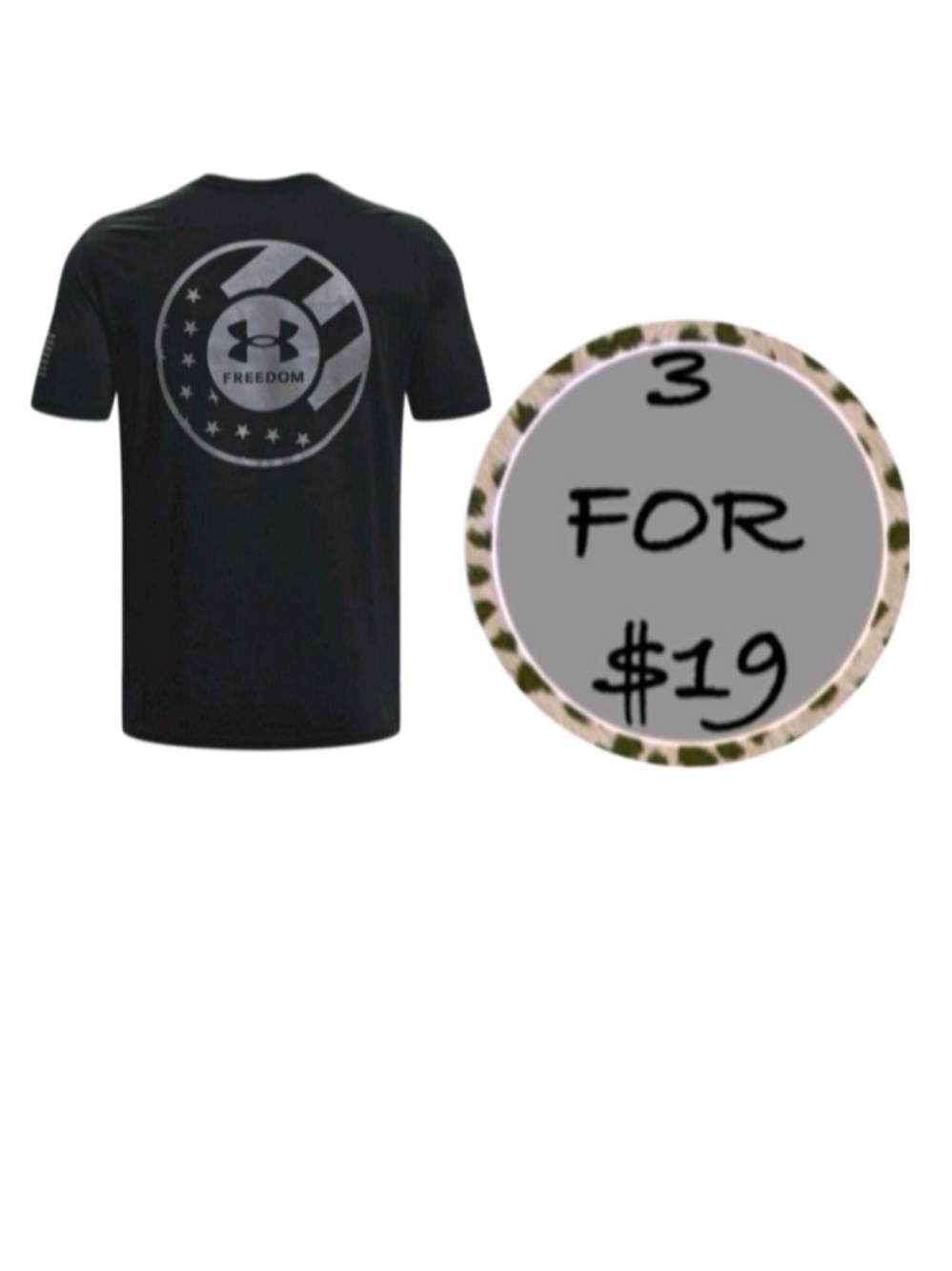 3/$19 Under Armour Freedom short sleeve T-shirt